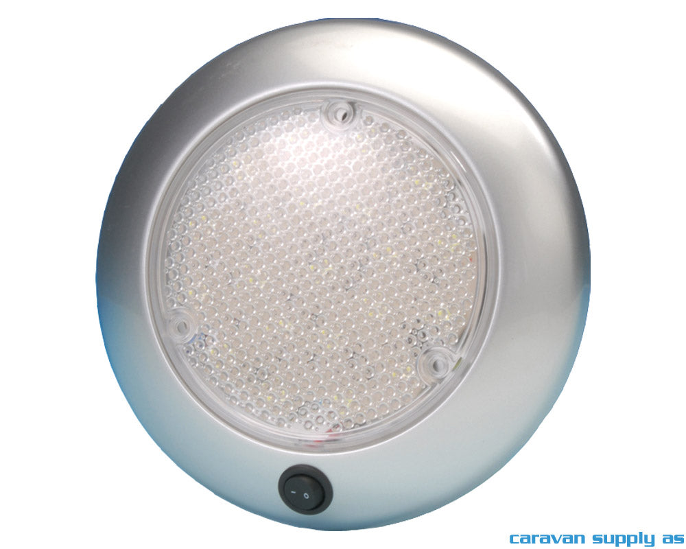 LAMPE DOME M/BRYTER LED 12V Ø15CM SØLVGRÅ