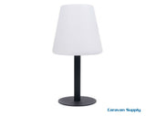 BORDLAMPE LED/SOLCELLE SVART FOT M/HVIT SKJERM