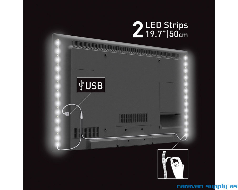 LYSSTRIPE LED USB TIL 80" TV 2X50CM HVIT L10