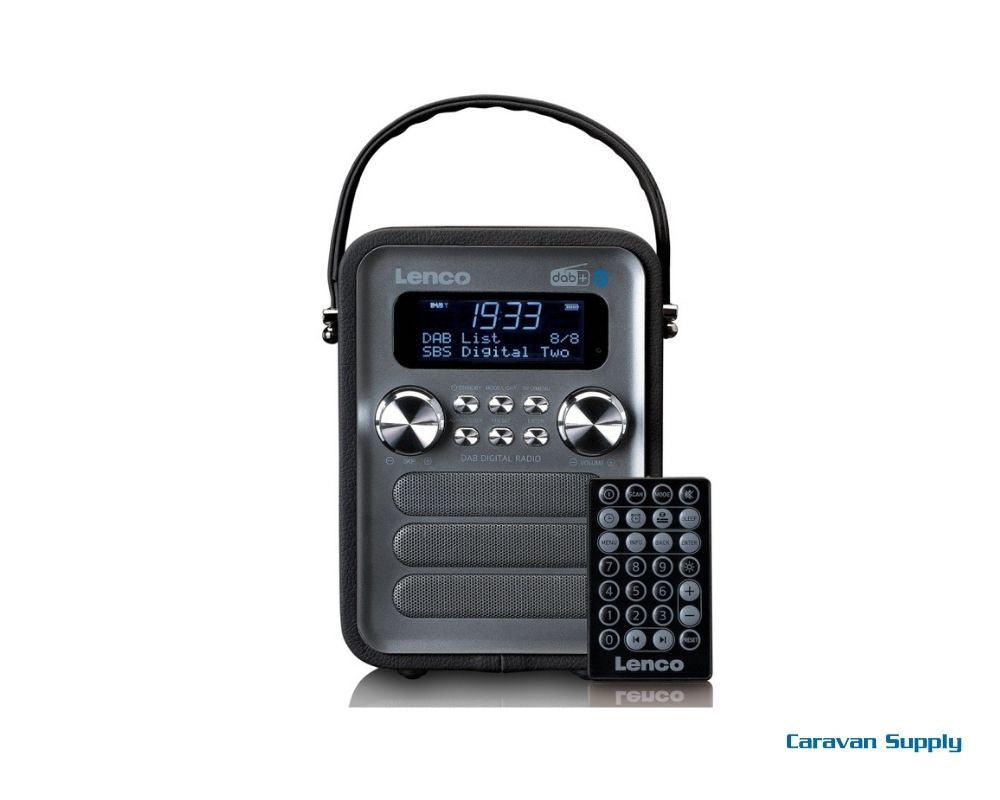 DAB RADIO LENCO OPPLADBAR, BLÅTANN SVART/SØLV