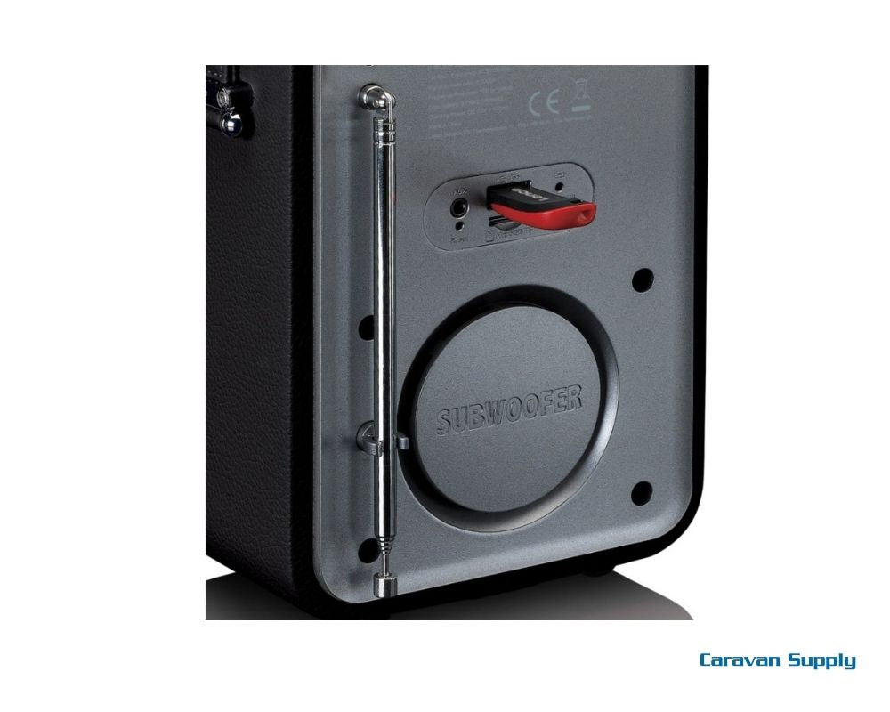 DAB RADIO LENCO OPPLADBAR, BLÅTANN SVART/SØLV