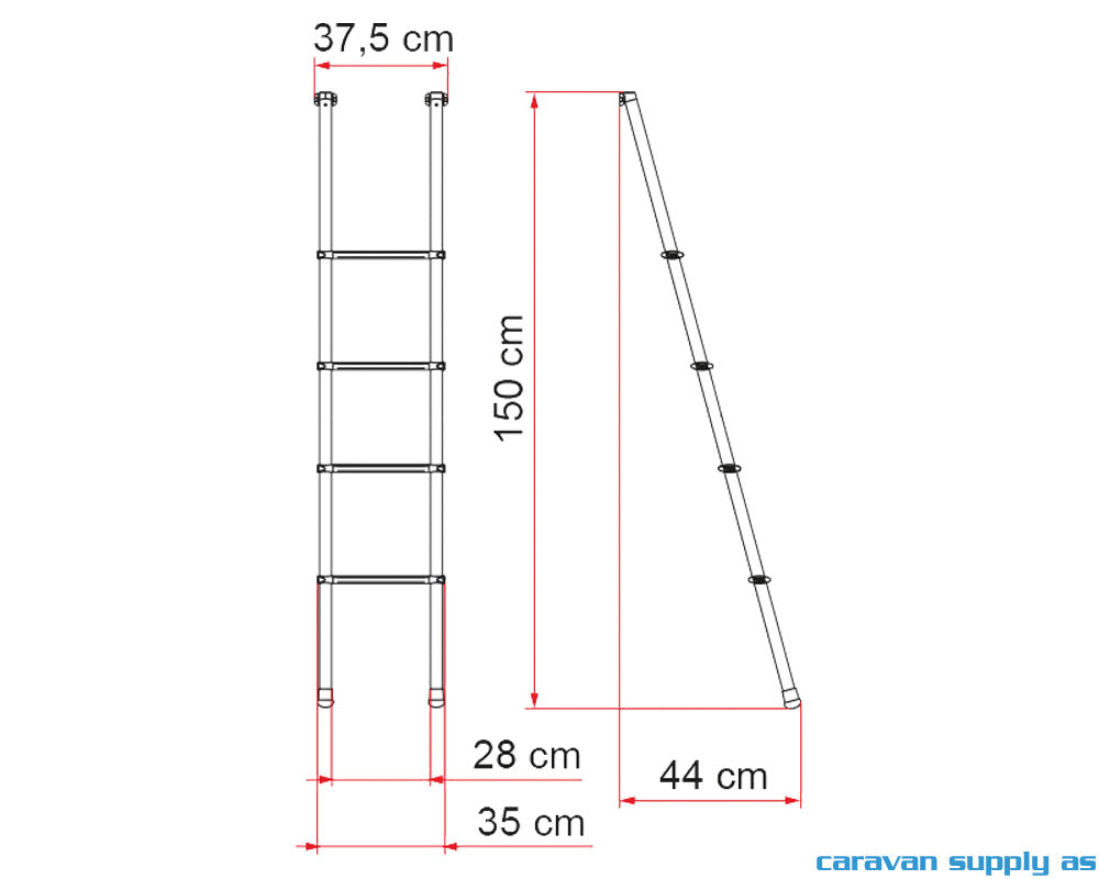 STIGE INNVENDIG FIAMMA DELUXE 4B M/4 TRINN H:150CM
