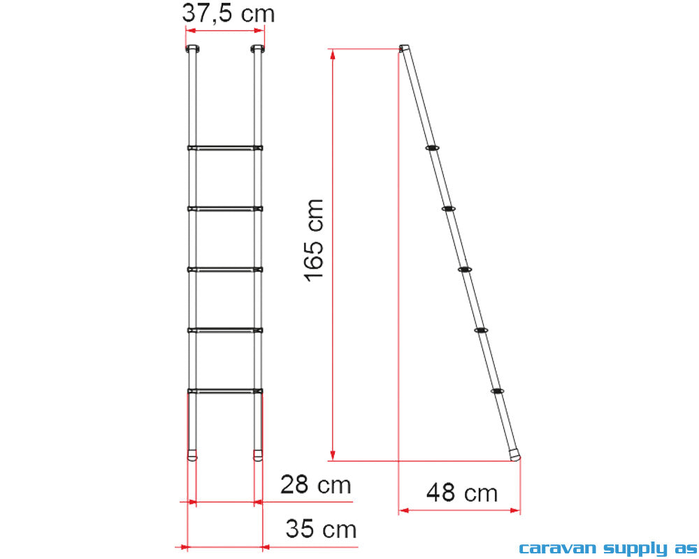 STIGE INNVENDIG FIAMMA DELUXE 5B M/5 TRINN H:165CM