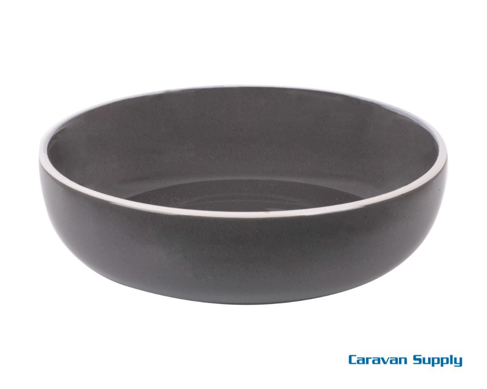 DYP TALLERKEN BRUNNER DOLOMIT MØRK GRÅ Ø21 CM