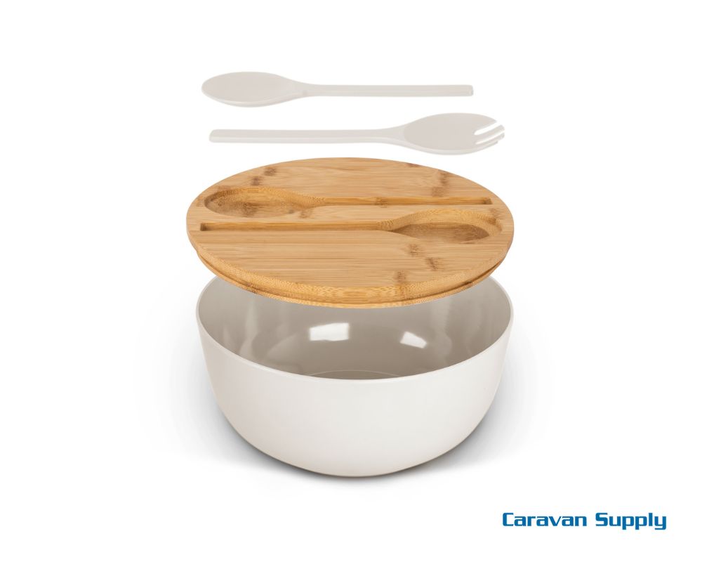 SALAT BOLLE M/LOKK OG BESTIKK HVIT