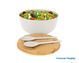 SALAT BOLLE M/LOKK OG BESTIKK HVIT