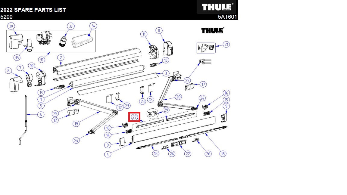 THULE TENSION ARM SET