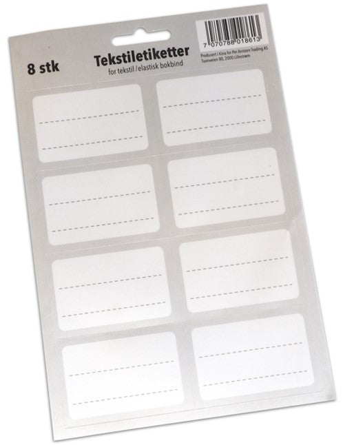 BOKETIKETTER TIL TEKSTIL