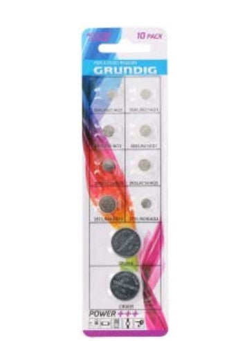 GRUNDIG KNAPPCELLE 10 PK  ASS