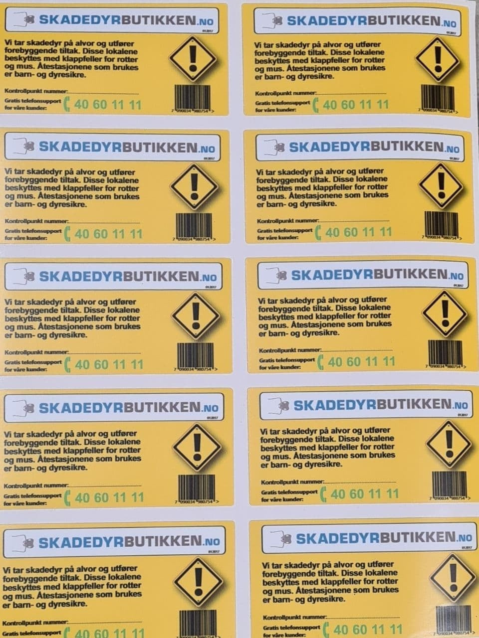 10-pack Varsel-klistremerke