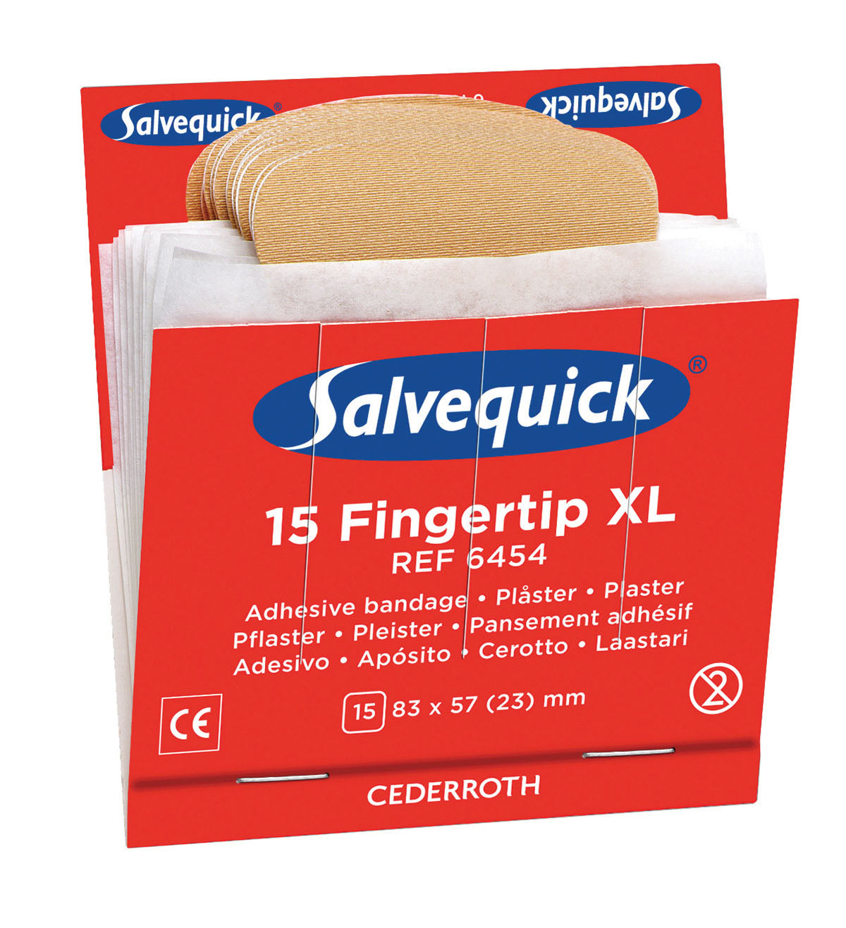 Tekstilplaster fingertupp XL 6pk a 15 stk