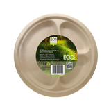 Tallerken ubleket bagasse 22,9cm 3rom  25pk