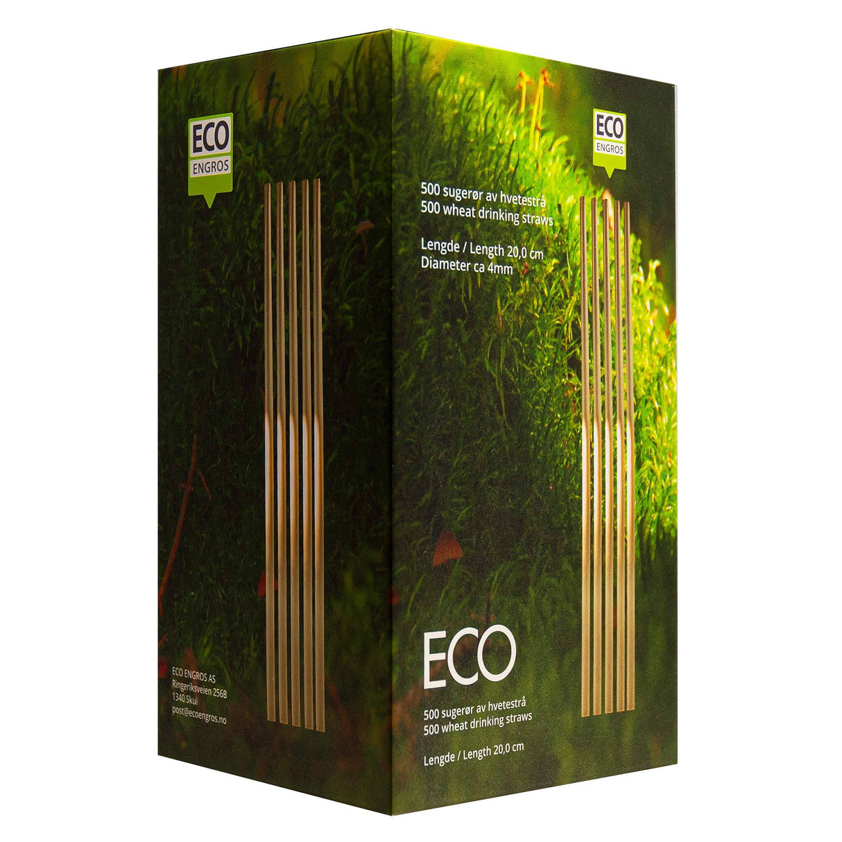 Sugerør hvetestrå 20 cm 500 pk