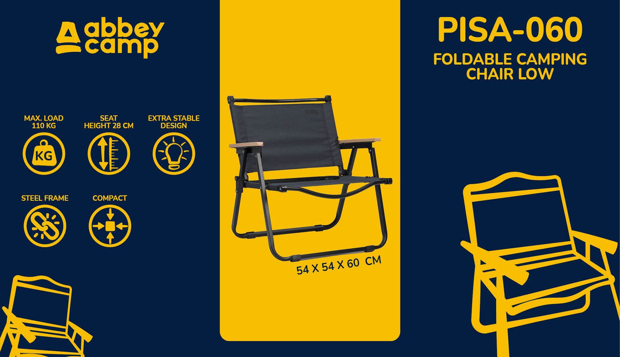 Lav sammenleggbar campingstol Pisa