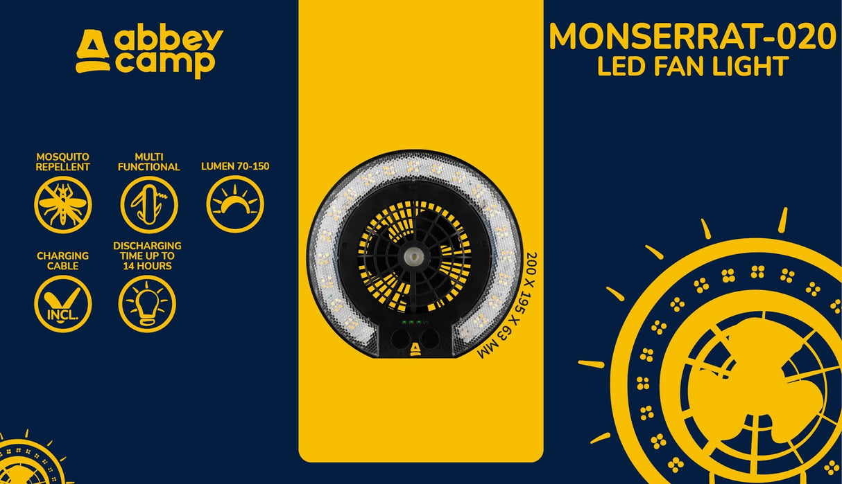 2-i-1 LED-lys med vifte Monserrat
