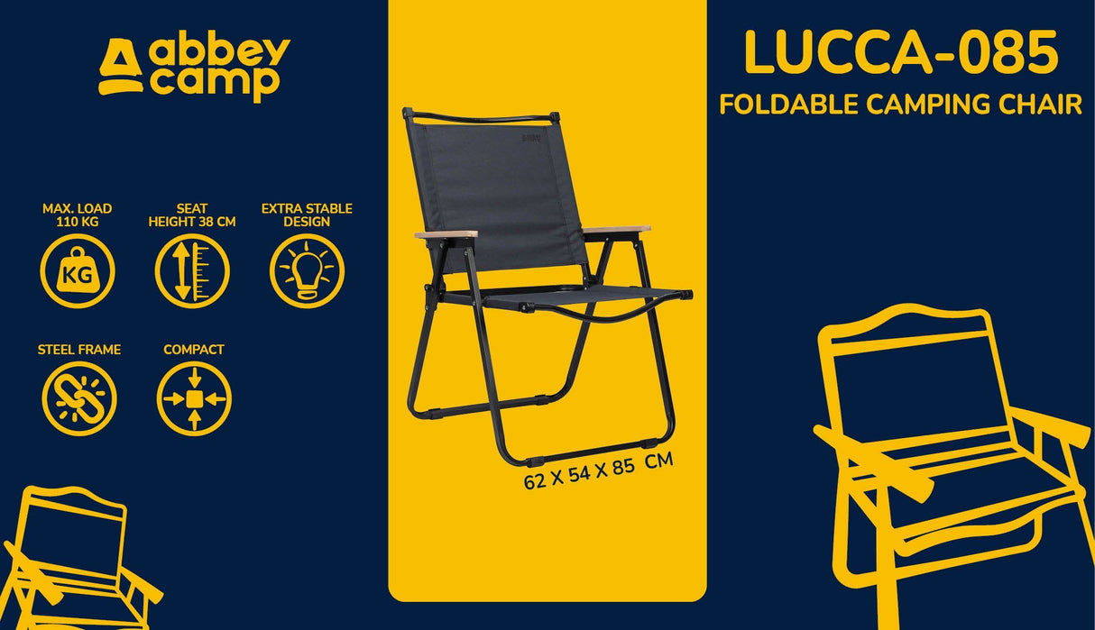 Mellomhøy sammenleggbar campingstol Lucca