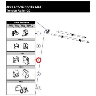 Posit. block + tens.rafter housing 6200 1+1pc