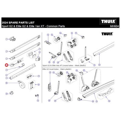 Sport/Elite cap mounting profile + bolt (2x) 15006